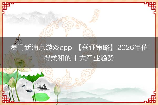 澳门新浦京游戏app 【兴证策略】2026年值得柔和的十大产业趋势