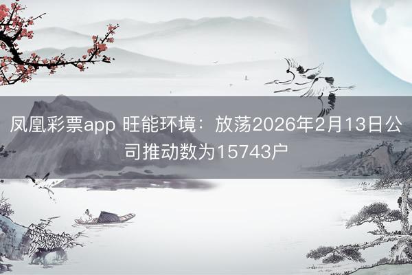 凤凰彩票app 旺能环境:放荡2026年2月13日公司推动数为15743户