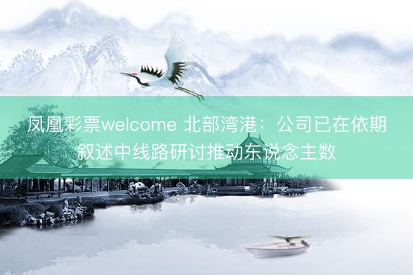 凤凰彩票welcome 北部湾港：公司已在依期叙述中线路研讨推动东说念主数