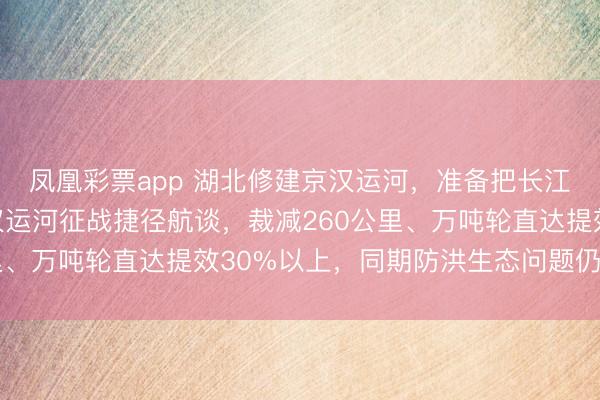 凤凰彩票app 湖北修建京汉运河，准备把长江拉直，其实是新开荆汉运河征战捷径航谈，<a href=